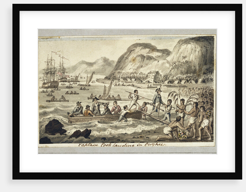 Captain Cook Landing in Owyhee by Isaac Robert Cruikshank