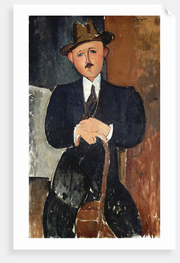 Seated Man (Leaning on a Cane) by Amedeo Modigliani