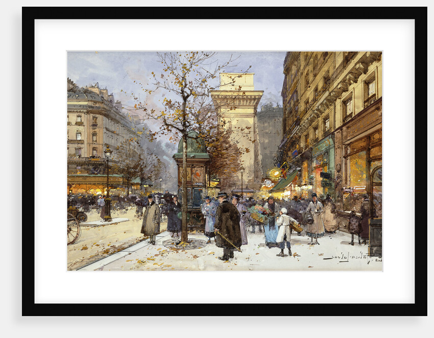 Figures on Le Boulevard St. Denis at Twilight by Eugene Galien-Laloue