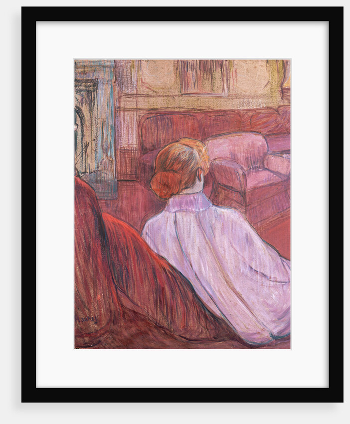 Woman Sitting on a Red Settee by Henri de Toulouse-Lautrec