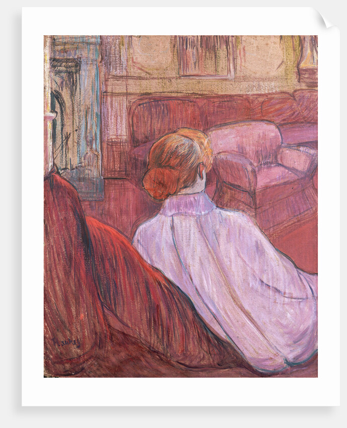 Woman Sitting on a Red Settee by Henri de Toulouse-Lautrec