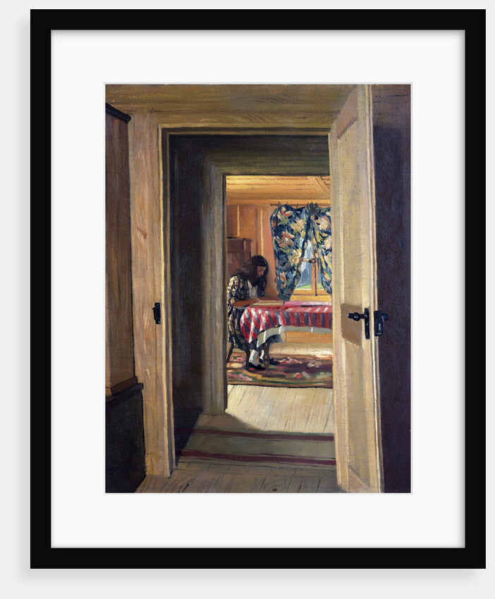 Interior with a Young Girl Writing by Felix Vallotton