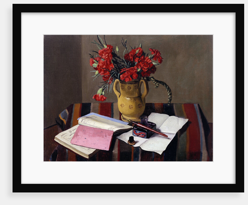 Carnations and Account Books by Felix Vallotton