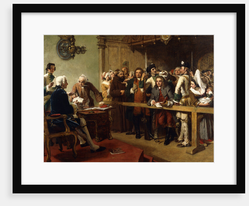 Hogarth Brought Before the Governor of Calais as a Spy by William Powell Frith