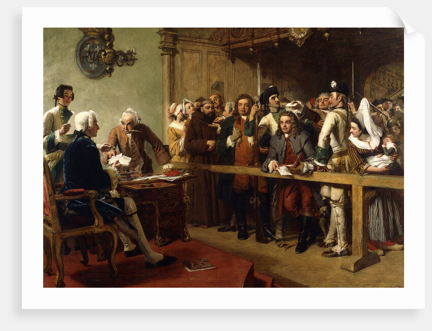 Hogarth Brought Before the Governor of Calais as a Spy by William Powell Frith