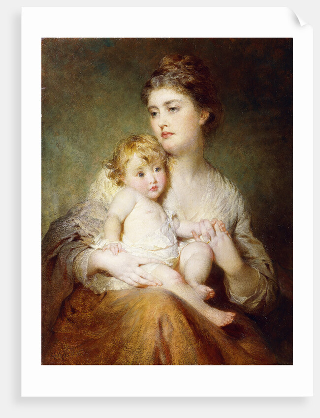 Portrait of the Duchess of St. Albans, with Her Son by George Elgar Hicks