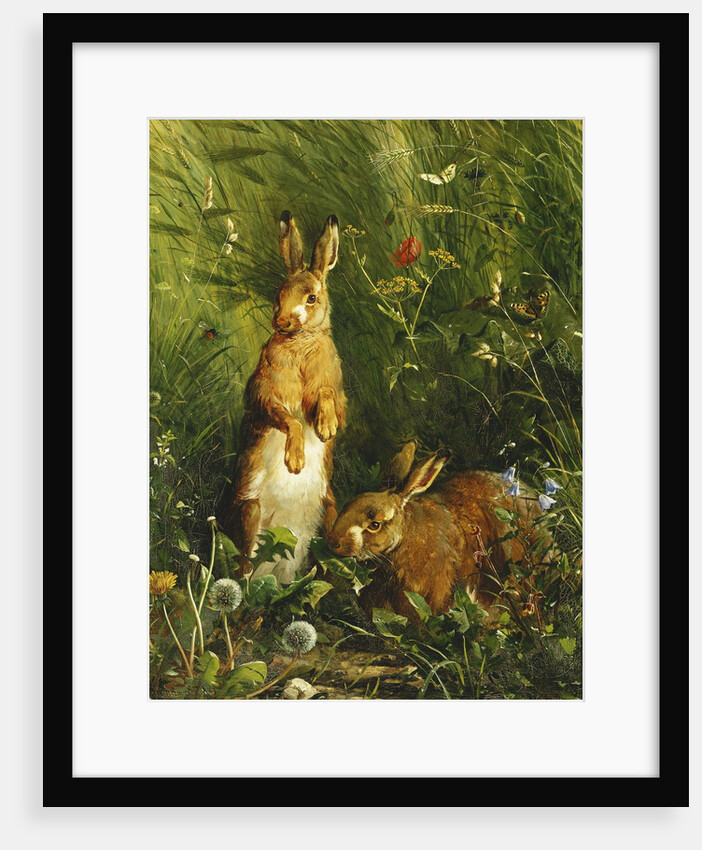 Hares by Olaf August Hermansen