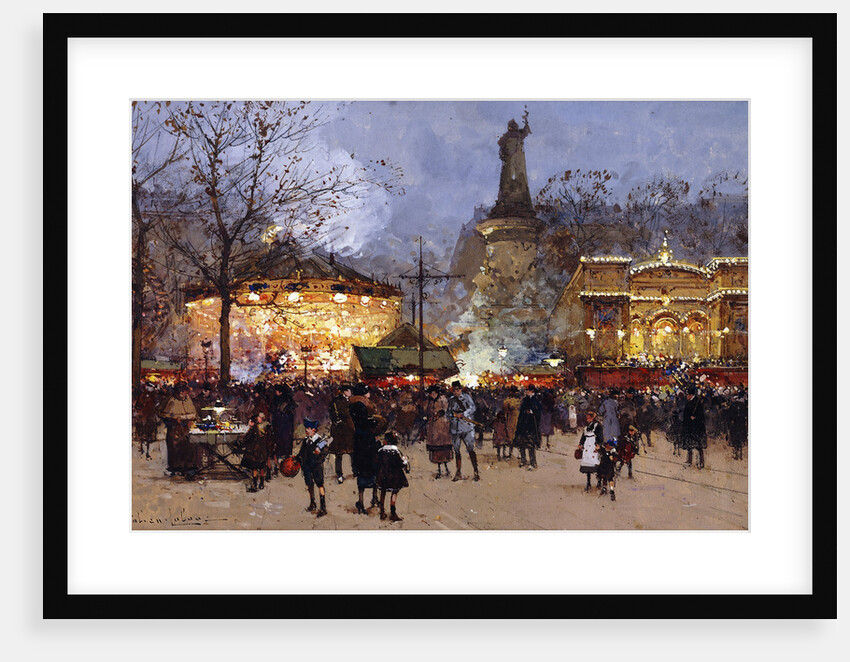 La Fete, Place de la Republique, Paris by Eugene Galien-Laloue