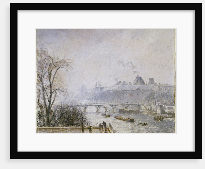 The Louvre and the Seine from the Pont Neuf - Morning Mist by Camillle Pissarro