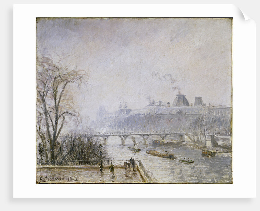 The Louvre and the Seine from the Pont Neuf - Morning Mist by Camillle Pissarro