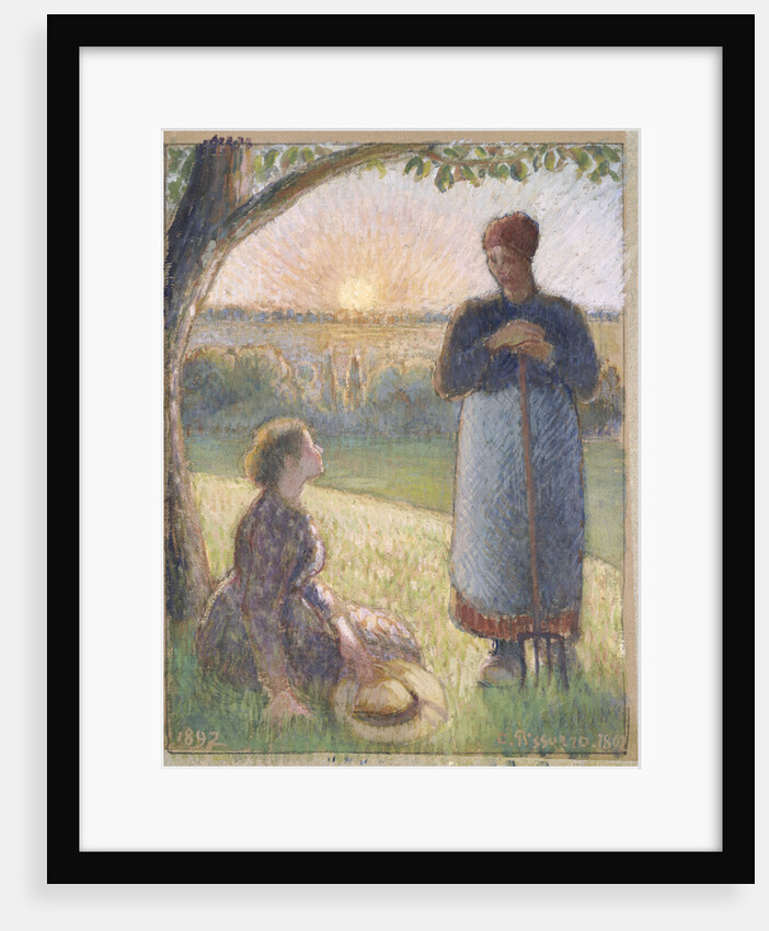 Country Women Chatting, Sunset, Eragny by Camillle Pissarro