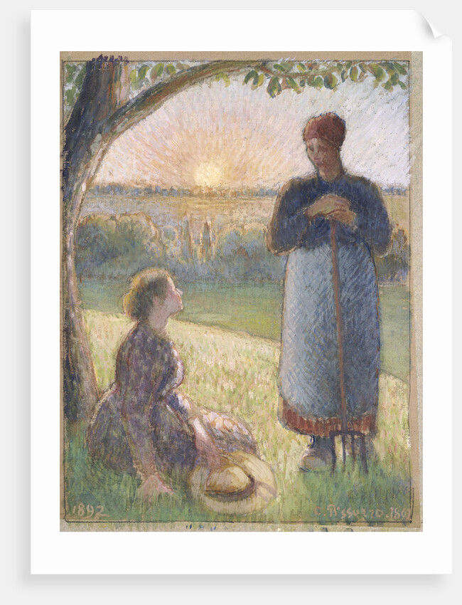 Country Women Chatting, Sunset, Eragny by Camillle Pissarro