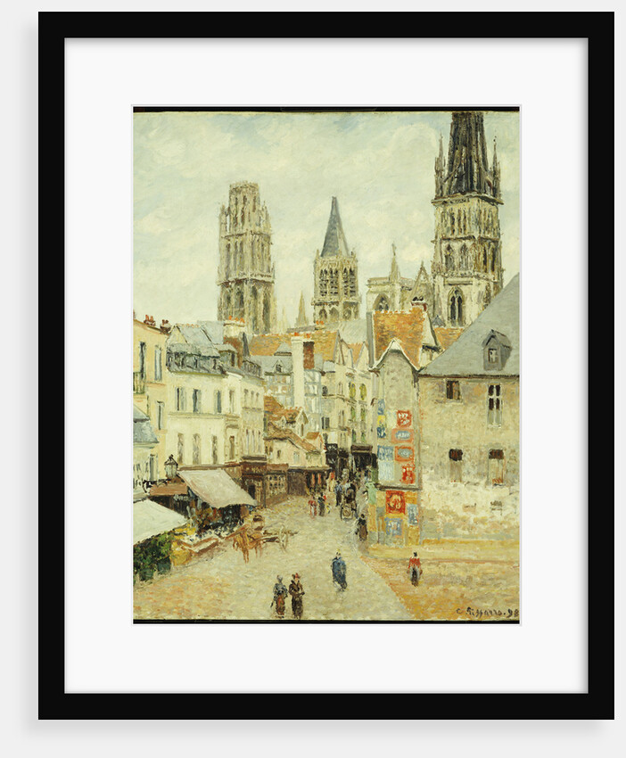 Rue de L'Epicerie in Rouen on a Gray Morning by Camillle Pissarro