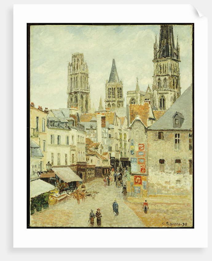 Rue de L'Epicerie in Rouen on a Gray Morning by Camillle Pissarro