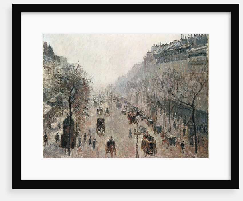 Boulevard Montmartre on a Sunny Foggy Morning by Camillle Pissarro