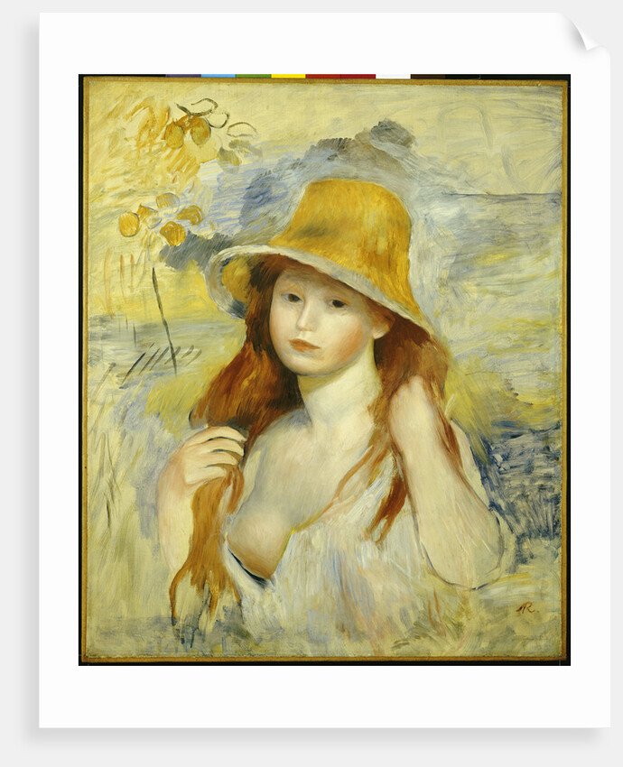 Young Girl with a Hat by Pierre-Auguste Renoir