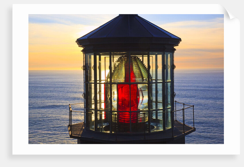 Cape Meares Lighthouse lens at sunset, from Cape Meares, Oregon, USA by Anonymous