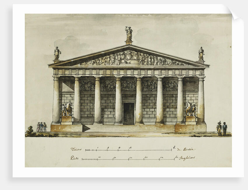 Designs for the Riding School of the Horse Guards, St. Petersburg: Elevations, Section and Ground Plan by Giacomo Quarenghi