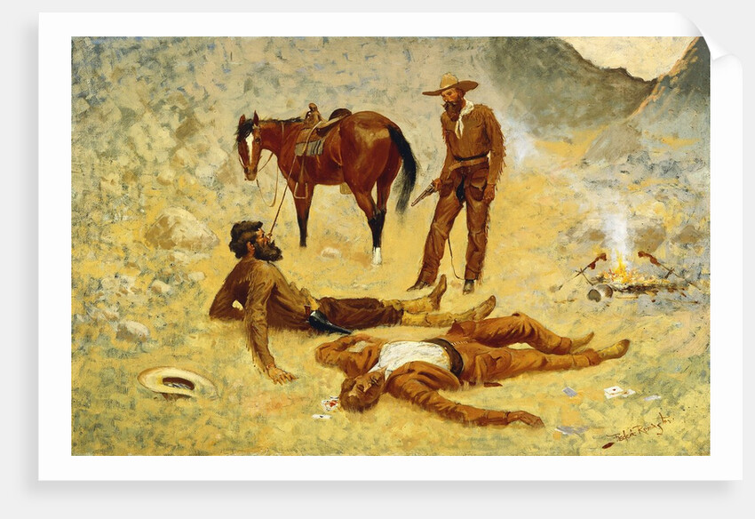 He Lay Where He Had Been Jerked, Still as a Log by Frederic Remington