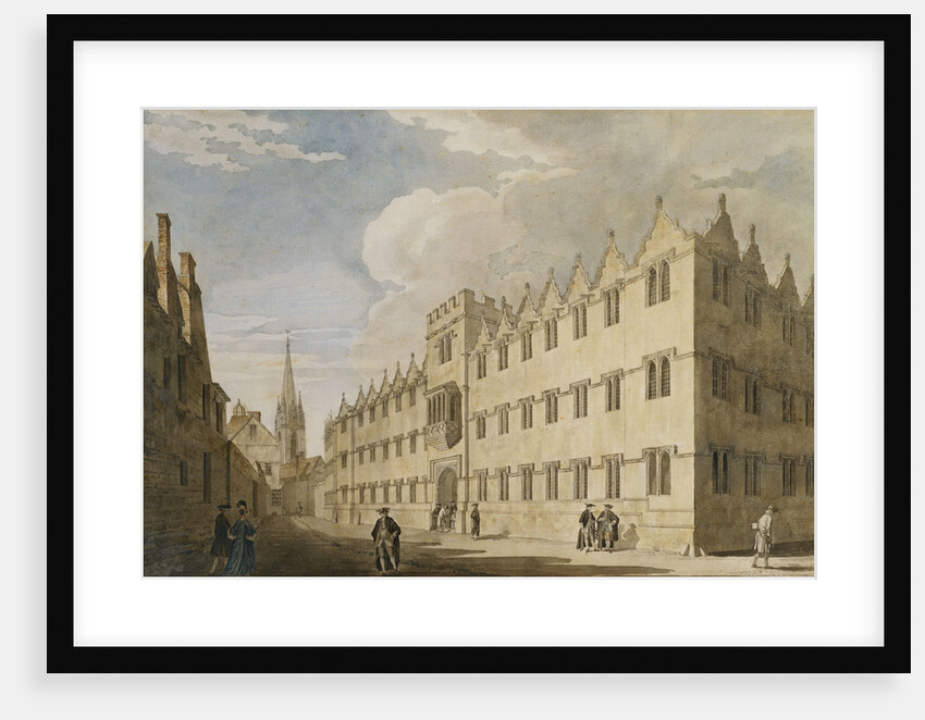 Oriel College, Oxford, with St. Mary's Church in the Distance by Thomas Malton Jr
