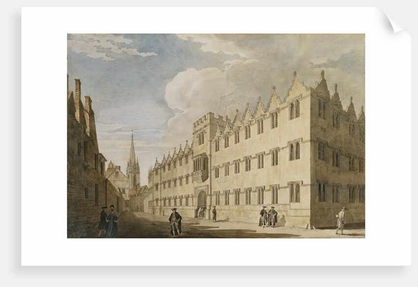 Oriel College, Oxford, with St. Mary's Church in the Distance by Thomas Malton Jr
