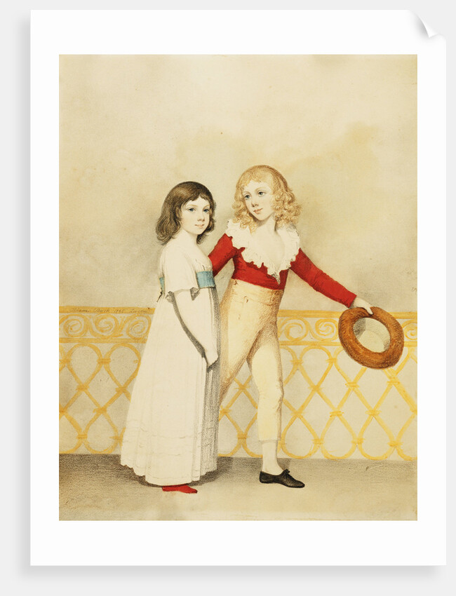 Portrait of William Bellingham Budworth and his Sister Emma Mary, Small Full Length, on a Balcony by Adam Buck