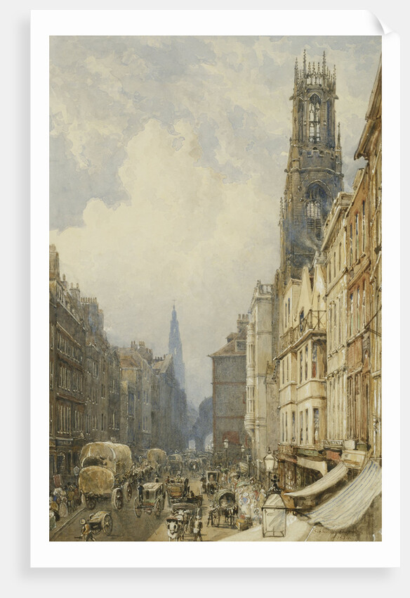 Fleet Street Looking up to Temple Bar with Old St. Dunstans, and St. Clement Danes by George Sidney Shepherd