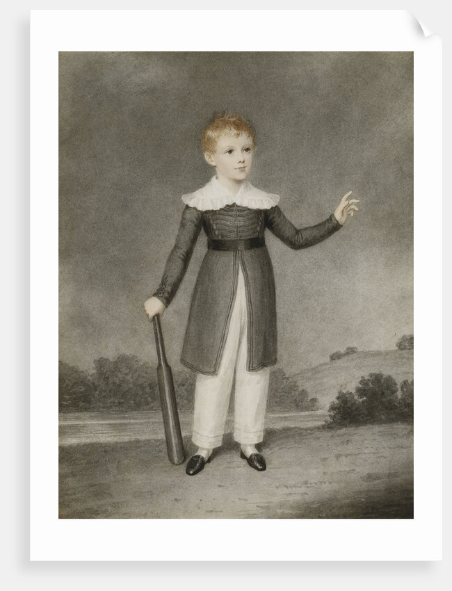 Portrait of Edward Currie Holding a Cricket Bat by Adam Buck