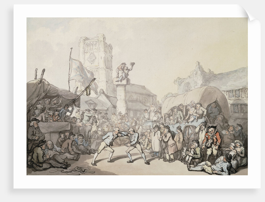 A Cornish Wrestling Match by Thomas Rowlandson