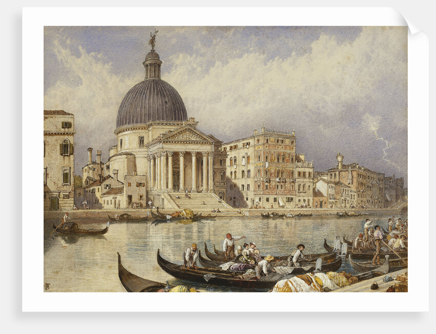 The Church of San Simone and San Guida (San Simeone Piccolo), Venice: Arrival of a Train by Myles Birket Foster