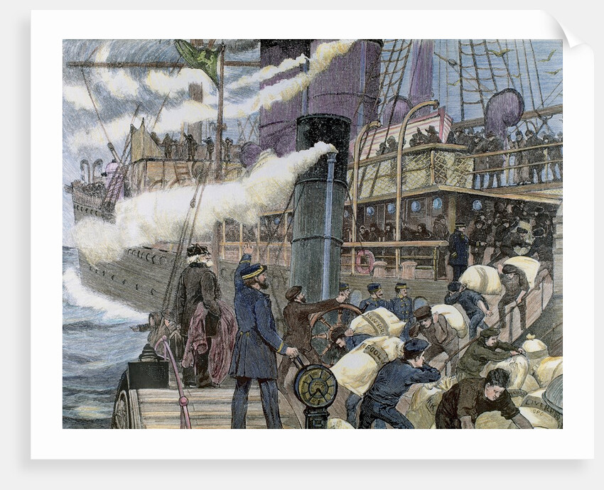Boat carrying goods in the port of London by Anonymous