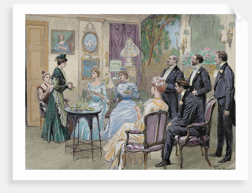 Meeting of aristocratic families in the living room by Corbis