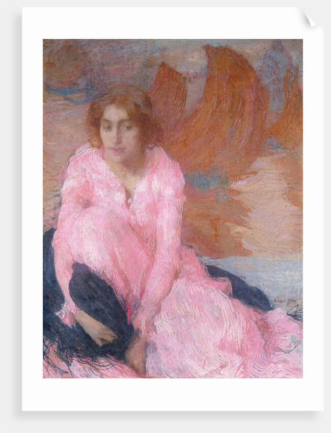 The Pink Dress by Edmond Francois Aman-Jean