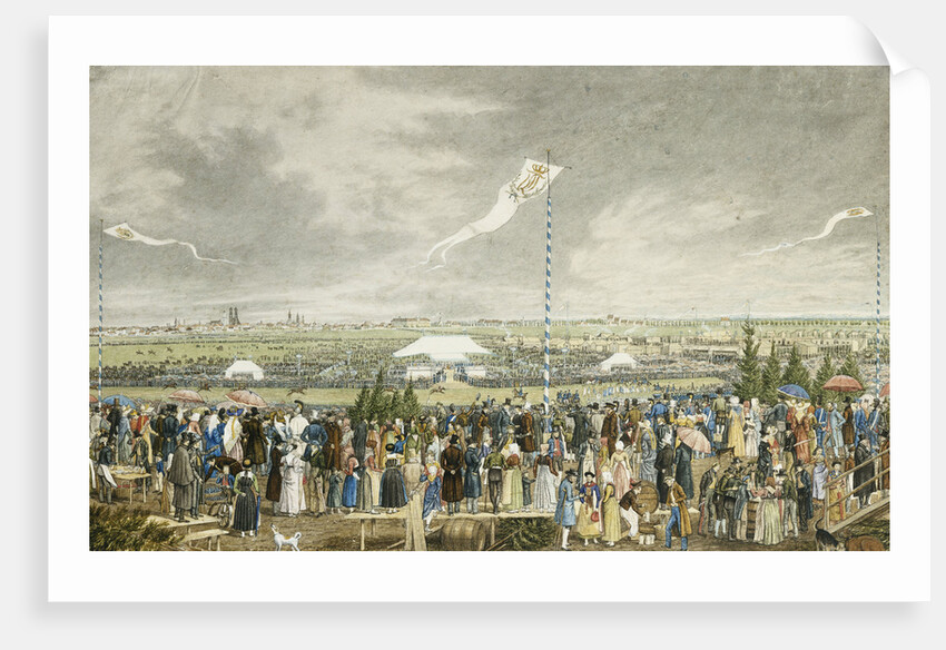 The Horse Race at Theresienwiese and the Oktoberfest Outside Munich by Heinrich Adam