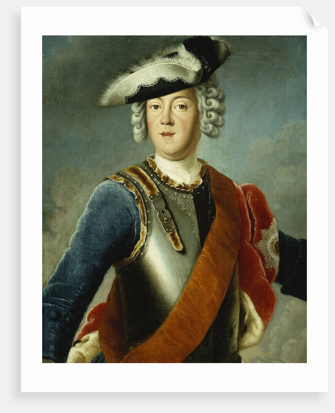 Portrait of a Gentleman, Said to be August William, Half Length, Wearing a Blue Jacket, White Shirt, and Armour Breast Plate by Anonymous