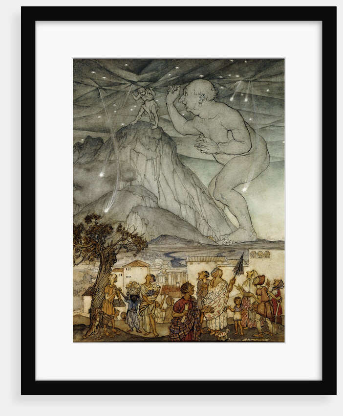 Hercules Supporting the Sky Instead of Atlas by Arthur Rackham