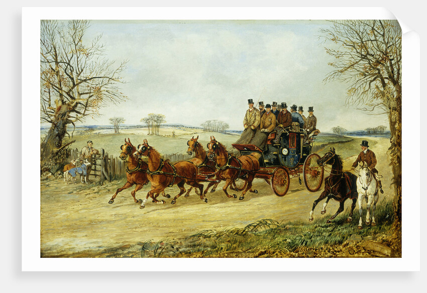 A Coach and Four on an Autumn Road by Henry Alken