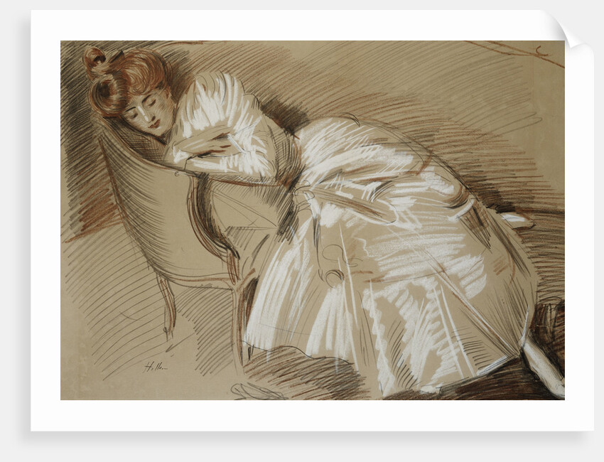 Madame Helleu Reclining on a Chaise-Longue by Paul Cesar Helleu