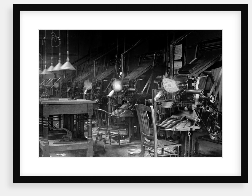 Typesetting operation in an industrial environment, ca. 1900 by Anonymous