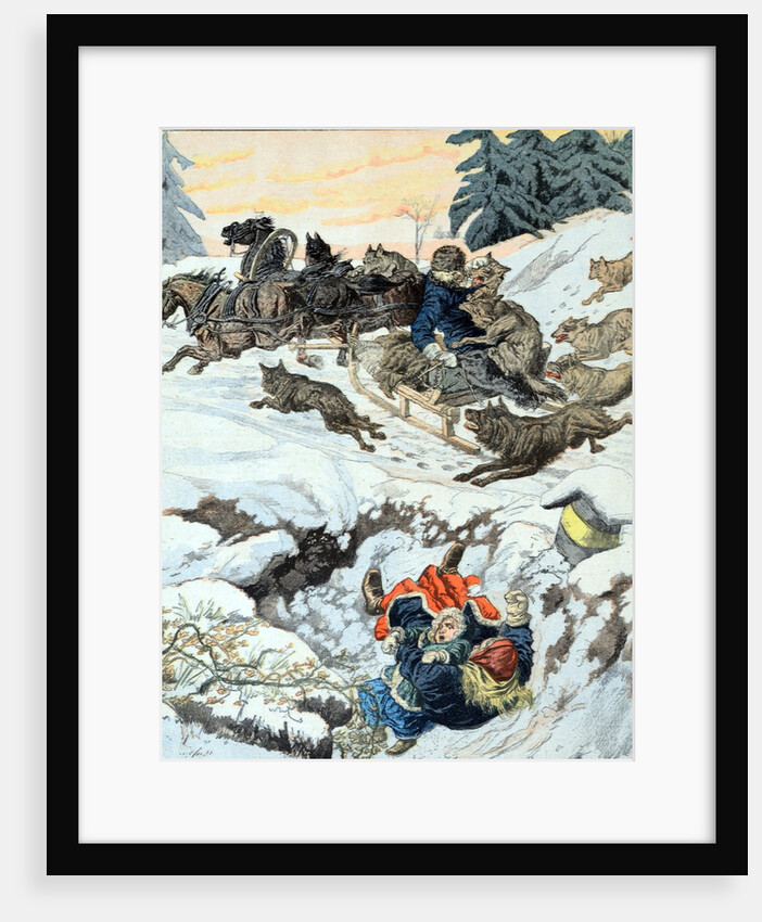 Wolves Attack Sleigh Convoy Scandinavia (March 1903) by Anonymous