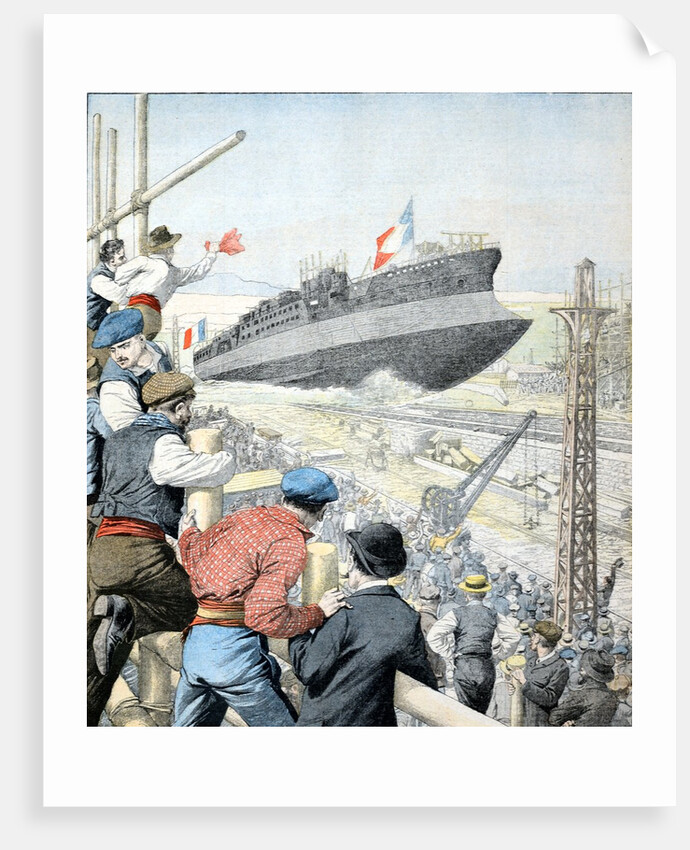 Launching of French Warship 'Patrie' Seyne-sur-Mer (Jan 1904) by Anonymous