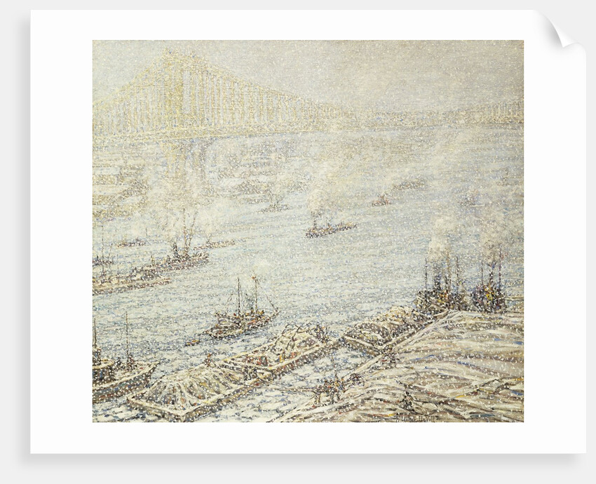 East River, New York by Frederick Usher De Voll