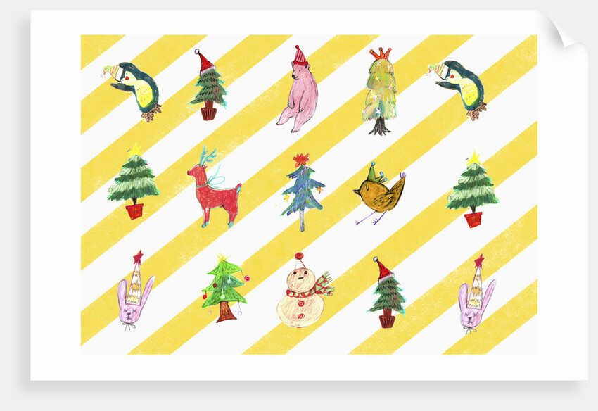 Sticker icon pack of animals and christmas tree by Anonymous