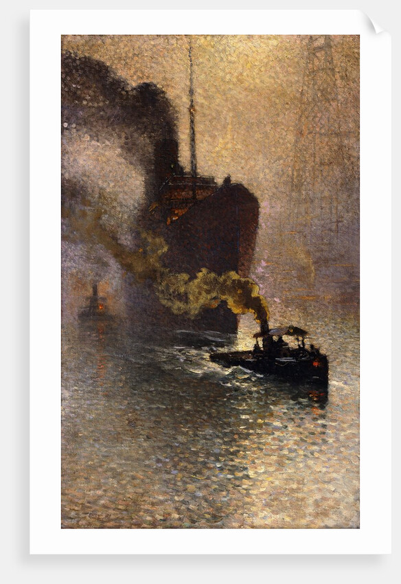 In Tow on the Thames in the Fog by Emile Claus