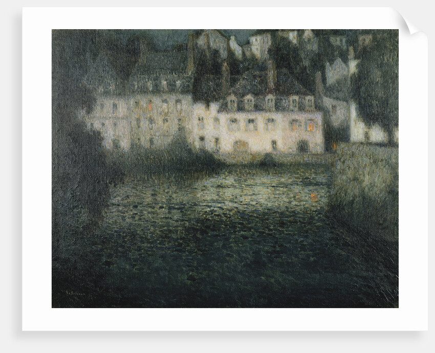 House on the River in the Moonlight by Henri Le Sidaner