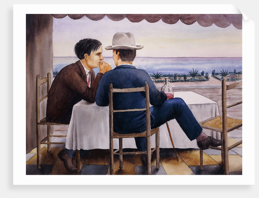On the Terrace (Self-Portrait) by Georg Schrimpf