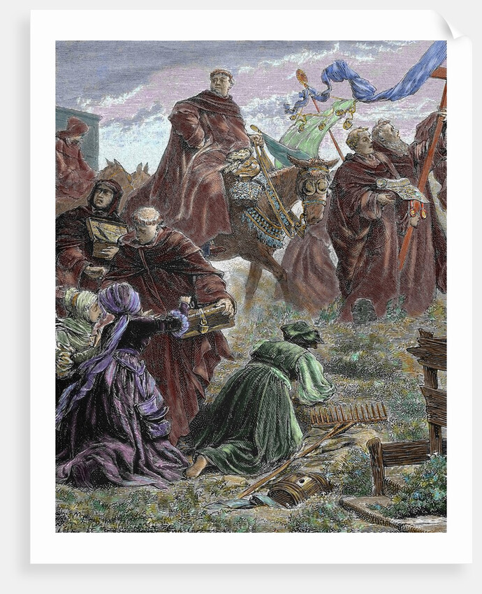 Martin Luther (1483-1546). Sale of indulgences in Germany in opposition to the doctrine preached by by Anonymous
