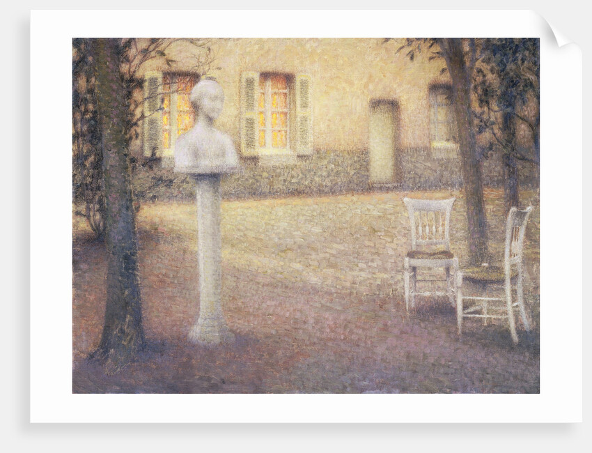 The Bust in the Garden at Twilight by Henri Le Sidaner