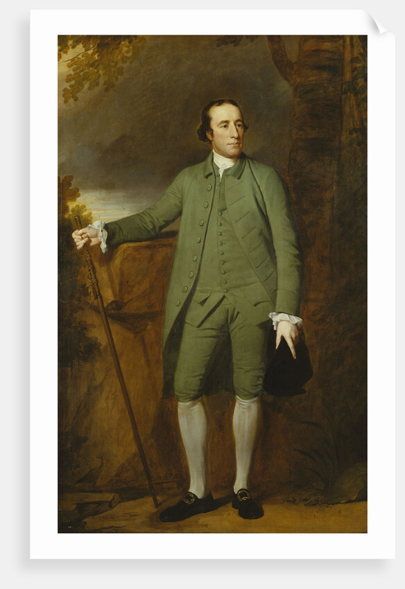 Portrait of George Morewood, standing full length, in a Green Coat, Waistcoat and Breeches by George Romney