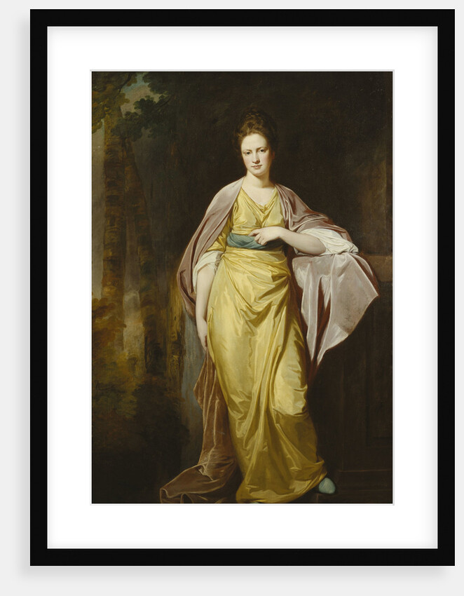 Portrait of Mrs. Ellen Morewood, standing full length, in a Yellow Dress by George Romney
